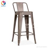 Vintage Industrial Steel Bar Stool Low Back Tolix Bar Chair