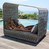 Fashion Sunshine Lounge Beach Circular Garden Furniture Rattan Sunbed T703