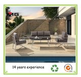 Stainless Steel Garden Sofa Set with Teak Armrest