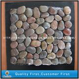 Natural Pink Pebble Stone on Mesh for Indoor Decoration