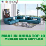 Modern L Shape Corner Blue Fabric Sofas