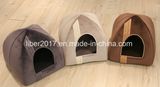 Beige Pet Bed Cage Cat House Bed Comfortable Polyester Pet Bed Dog and Cat House Modern Pet Bed