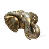 Artificial Resin Animal Head Silver Elephant Decoration Wall Art