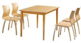 Designer Wooden Dining Table Set with 4 Chairs (FOH-BCA01)