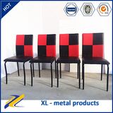 2016 New Red and Black Faux Leather Restaurant Dining Chair