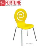 Most Popular Lower Price Yellow Modern Wooden Cafe Furniture Chair on Sale (FOH-XM50-075)