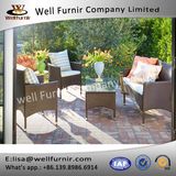 Well Furnir T-078 4-Piece Patio PE Rattan Dining Sofa Chat Set