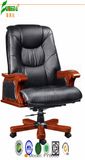 Swivel Leather Executive Office Chair with Solid Wood Foot (FY9003)