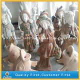 White Red Marble Art Girls Carving Statue / Sculptures for Garden