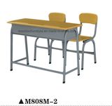 Popular Used School Furniture Wooden Double Desk and Chair