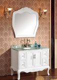 Antique Style White Oak Solid Wood Bathroom Vanity