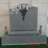 G633 Light Grey Granite Single Upright Monument