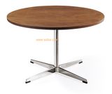 (SD-3006) Modern Stainless Steel Wooden Round Restaurant Dining Tables Set