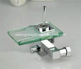 Wall Mount Open Spout Glass Waterfall Bathroom Faucet