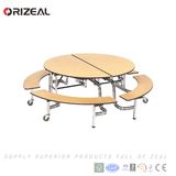 Orizeal School Used Mobile Dining Folding Table with Stainless Steel Dining Table Legs