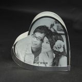 Heart 3D Engraving Crystal Photo Frame Craft for Wedding Gift