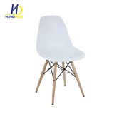 Iconic Designs Eams Replica Wooden Leg Modern White Dining Plastic Chair