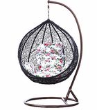 Popular Patio Garden Ratten Swing Chair with Textilene