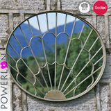 Vintage Antique Metal Garden Decorative Class Mirror