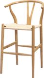 Wooden CH24 Leather Y Barstool Chair (FOH-BCA75)