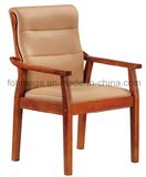 Luxury Leather Wood Reception Chair for Boardroom