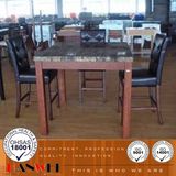 Square Bar Table Marble Top Table Wooden Furniture