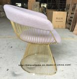 Leisure Dining Metal Restaurant Cushion Outdoor Steel Wire Chair