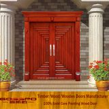 Solid Wood Modern Villa Door Entrance Security Door (XS1-021)