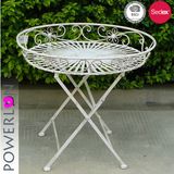 Vintage Waterproof Foldable Metal Round Tray Table