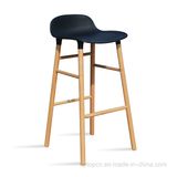 New Arrival Plastic Shell Wooden Leg Bar Stool (SP-UBC329)