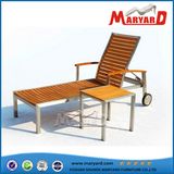 Aluminum Frame Teak Sun Lounger